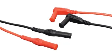 Shrouded Banana Leads Suitable for connecting P 0408 and P 0409 test probes to standard DMM inputs. Each plug may be"piggy backed" to additional test probes. 
Sold in red & black matching pair. 1200mm length. 4mm in diameter. Voltage Rate Cat 3 1000V. Current Rate 10A.