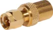 SMA&#8200;male to F type female adaptor for connection between F type connection leads and SMA equipment.