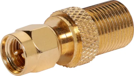 SMA&#8200;male to F type female adaptor for connection between F type connection leads and SMA equipment.