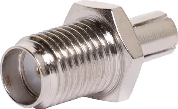 SMA Female To TS-9 Type Male Adapter SMA female to TS-9 type male adaptor for connection between TS-9 type connection leads and SMA equipment.