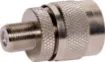 Interfaces F type coaxial equipment/leads with N type coaxial equipment/leads. 