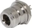 Panel Mount socket  to suit RG58 coax.
As used in RF 2-way radio communications equipment. Requires 15mm panel hole.