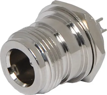 Solder On RG58U Female Chassis N Type Panel Mount socket  to suit RG58 coax.
As used in RF 2-way radio communications equipment. Requires 15mm panel hole.