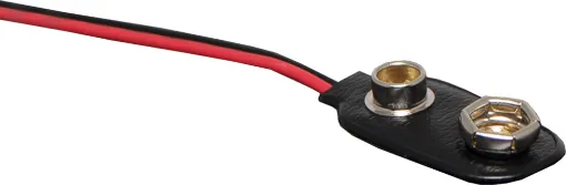 Battery snap clip to suit 9V batteries. These can also be used to connect to some of our battery holders which include an integral battery snap.