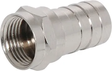 Crimp On RG59 Line Plug F Type Features integral crimp ring