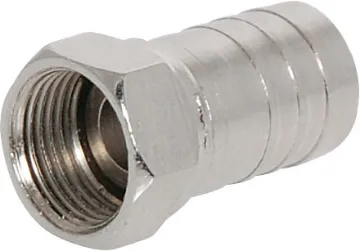 Crimp On RG6 Line Plug F Type Features integral crimp ring. Suits RG6 coaxial cable.