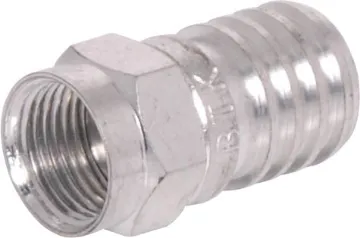 Crimp On RG6 Line Plug F Type Crimp F connector for television connection.