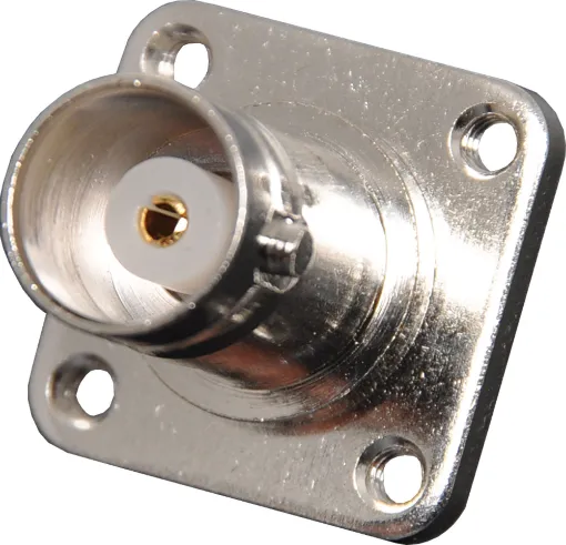 Chassis mount. Suits RG58 coax. 4 x 2mm Tapped holes, Chassis hole 12mm  dia..