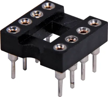 8 Pin (0.3") DIL Machined Pin IC Socket Contact Resistance: 30m? Max @ DC 100mA
Insulation Resistance: 1000M? Min @ DC 250V
Current Rating: 1 Amp
Dielectric Voltage: AC 500V for 1 Minute
Operating Temp: -55° to 105° C
Gold Plated Beryllium Copper Contacts.