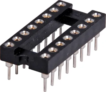 16 Pin (0.3") DIL Machined Pin IC Socket Contact Resistance: 30M Ohms Max @ DC 100mA
Insulation Resistance: 1000M Ohms Min @ DC 250V
Current Rating: 1 Amp
Dielectric Voltage: AC 500V for 1 Minute
Operating Temp: -55° to 105° C
Gold Plated Beryllium Copper Contacts