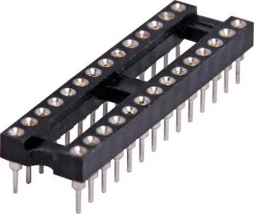 28 Pin (0.3") DIL Machined Pin IC Socket Contact Resistance: 30M Ohms Max @ DC 100mA 
Insulation Resistance: 1000M Ohms Min @ DC 250V 
Current Rating: 1 Amp 
Dielectric Voltage: AC 500V for 1 Minute 
Operating Temp: -55° to 105° C 
Gold Plated Beryllium Copper Contacts