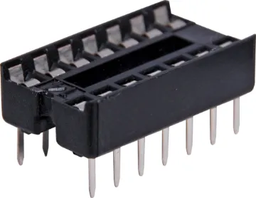 14 Pin (0.3") DIL Tinned IC Socket Contact Resistance: 30M Ohms Max @ DC 100mA
Insulation Resistance: 1000M Ohms Min @ DC 250V
Current Rating: 1 Amp
Dielectric Voltage: AC 500V for 1 Minute
Operating Temp: -55° to 105° C
Gold Plated Beryllium Copper Contacts