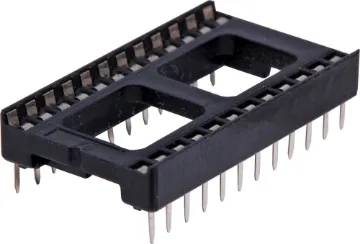 24 Pin (0.6") DIL Tinned IC Socket Contact Resistance: 30M Ohms Max @ DC 100mA
Insulation Resistance: 1000M Ohms Min @ DC 250V
Current Rating: 1 Amp
Dielectric Voltage: AC 500V for 1 Minute
Operating Temp: -55° to 105° C
Gold Plated Beryllium Copper Contacts