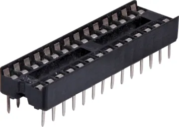 28 Pin (0.3") DIL Tinned IC Socket A: 35.56 
B: 33.02 
C: 10.16 
D: 7.62