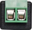 Two way screw terminal to 2.5mm Male DC socket.