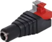 Two way spring terminal to 2.1mm Male DC socket.