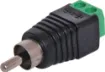 An RCA plug with a 2.54mm pitch 2 way screw terminal mounted on the rear. Perfect for when there is no soldering iron handy.