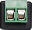 An RCA socket with a 2.54mm pitch 2 way screw terminal mounted on the rear. Perfect for when there is no soldering iron handy.
