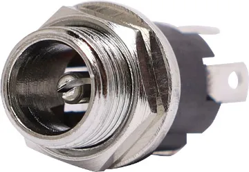 2.5mm Metal Chassis Mount DC Power Socket Skt 2.5mm Chassis mount. Mounting Hole 8 dia.