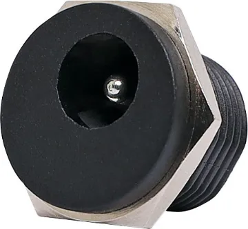 2.5mm Plastic Chassis Mount DC Power Socket Mounting hole 13mm Diameter. 3A 12VDC Max.