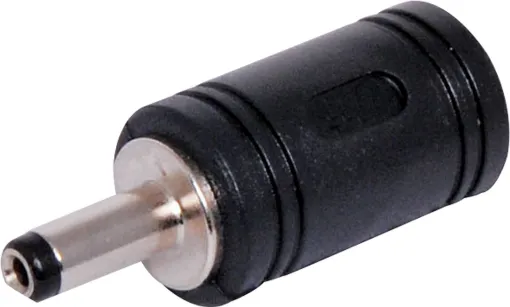 DC power adaptor. 2.1mm socket  to 1.35mm plug. Adaptor shaft length 9.5mm.