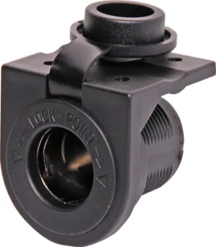 12VDC Surface Mount Female Car Accessory Socket Rubber cap prevents dust buildup. 6.3mm spade terminal connection. Mounts under the dashboard (can be used without bracket if required).
