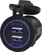 Connects directly to 12V with blue LED backlight. Designed to fit P 0679/80/81, but can also be used standalone. 4.2A DC max current. 28mm mounting hole. 19mm thread length.