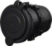 Connects directly to 12V with included flyleads. Fitted with rubber cap to prevent moisture and dust ingress. 3.1A DC max current (shared between the two USB ports). Waterproof, heat resistant and oil proof. Ideal for a range of electronic goods.
