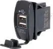 Connects directly to 12-24V with i6.8mm spade terminals. Fitted with rubber cap to prevent moisture and dust ingress. Designed to mount directly in a modern dashboard blanking panel.