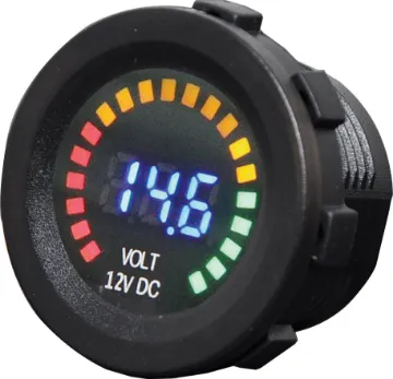 Panel Mount Volt Meter With Graph Measures 5-15V DC.  Designed to fit P�-81, but can also be used standalone. 29mm mounting hole. 14mm thread length.
