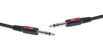 2m 6.35mm TRS To 6.35mm TRS Jack Plug Cable 6.35mm 2m. Balanced TRS connection male to male.