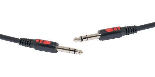 6.35mm 2m. Balanced TRS connection male to male.
 