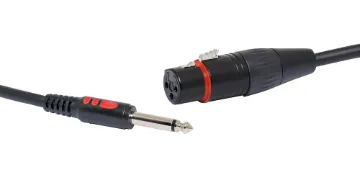10m 3 Pin Female XLR to 6.35mm TS Jack Microphone Cable XLR Fem. / 6.35mm Male. 10m