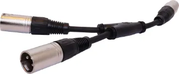 3 Pin XLR Y Adapter - Female to 2 x Male 3 pin XLR female to dual 3 pin XLR male plugs. Ideal for feeding one signal into two amplifiers.
