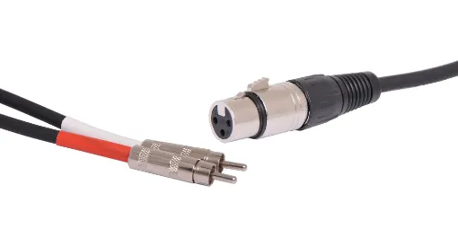 Unbalanced XLR Female to Dual RCA Plug, 1m