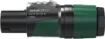 The Neutrik NL4FXX-W-S 4-pole speakON cable connector has a screw terminal assembly and chuck type strain relief for cable diameters 6 to 12 mm.