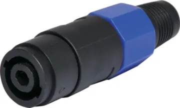 Lockable Speaker Connector Socket Line Heavy duty 4 pin plug as used on professional amplifiers and speaker boxes. Handles up to 30A current. Accepts up to 8mm dia. cable.