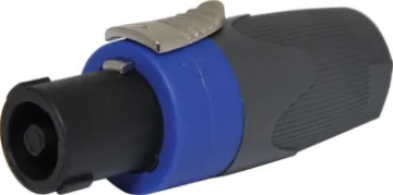 Lockable Speaker Connector Plug Line Heavy duty, robust construction. As used on many professional amplifiers and speaker boxes. Handles up to 30Amps current and the inline plug can accept up to 8mm cable diameter.