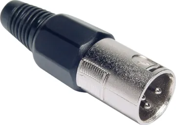 3 Pin Male Line XLR Connector These XLR style connectors feature sturdy metal construction, high quality contact inserts and strain relief grommets on the line connectors. The plugs have an internal sleeve which tightens around the cable as the plug is screwed together, securing the c