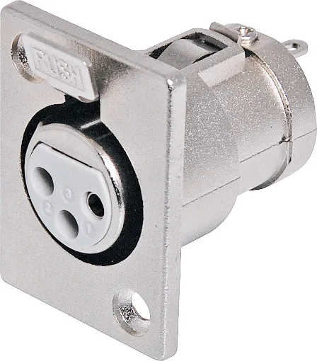 These XLR style connectors feature sturdy metal construction, high quality contact inserts and strain relief grommets on the line connectors. The plugs have an internal sleeve which tightens around the cable as the plug is screwed together, securing the c