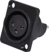 These XLR style connectors feature sturdy metal construction, high quality contact inserts and strain relief grommets on the line connectors. The plugs have an internal sleeve which tightens around the cable as the plug is screwed together, securing the cable to prevent "pulling out". This improves their service life and reliability. 