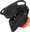 This 3 Pin IP54 Male Chassis Mount XLR Connector features a dust cover to keep dust and dirt from getting in. They are fitted with the standard XLR locking mechanisms, ensuring a reliable contact. The colour of the connector is mostly black with a touch of orange. The construction is sturdy and features high quality contact inserts.