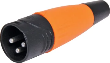 3 Pin Male Line Eco XLR Connector These eco XLR line plugs offer a shortened metal body with plastic strain relief body.
