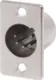 5 Pin Male Chassis Mount XLR Connector These XLR style connectors feature sturdy metal construction, high quality contact inserts and strain relief grommets on the line connectors. The plugs have an internal sleeve which tightens around the cable as the plug is screwed together, securing the c