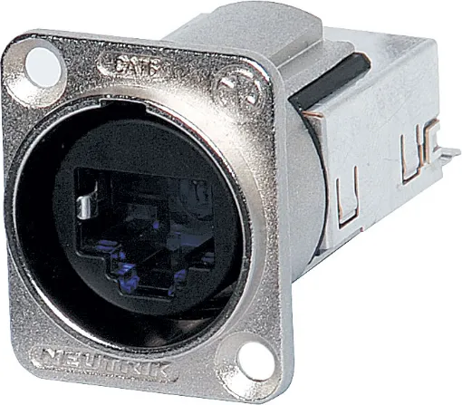 D series shielded Cat6 RJ45 chassis connector. 

NE8FDY-C6