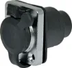 A back to back RJ45 socket for easy termination. Socket locks preventing accidental disconnection. Push tab release. 