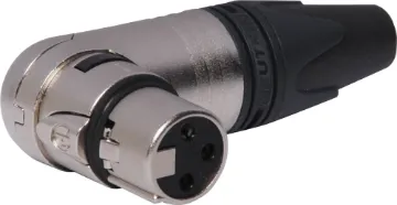 3 Pin Female Line XLR 90 Deg. NC3FRX Cable entry angle can be varied 180. Strain relief secures cable from 3 to 6mm. Once connected body extends only 30mm.