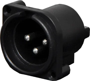 3 Pin Male Horizontal PCB Mount XLR Straight pin PCB mount XLR connectors. These have the same mounting depth as our P 0221 and P 0222 PCB mount RCA sockets, making these ideal for  audio input boards.