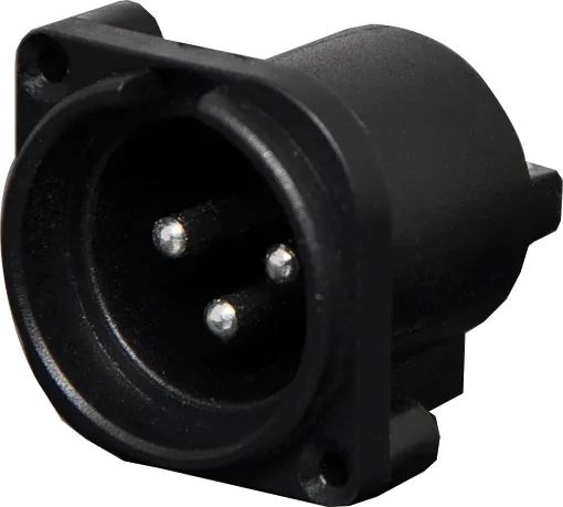 Straight pin PCB mount XLR connectors. These have the same mounting depth as our P 0221 and P 0222 PCB mount RCA sockets, making these ideal for  audio input boards.