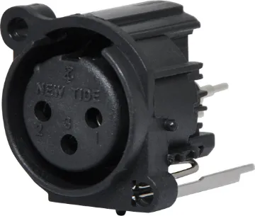 3 Pin Female Vertical PCB Compact XLR Connector Ideal for use in mixers or amplifiers where panel space is limited.
